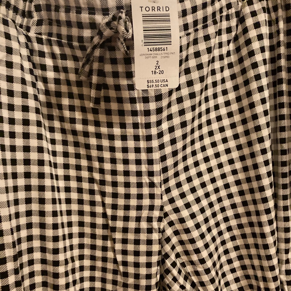 NWT Torrid Gingham Challis Pant